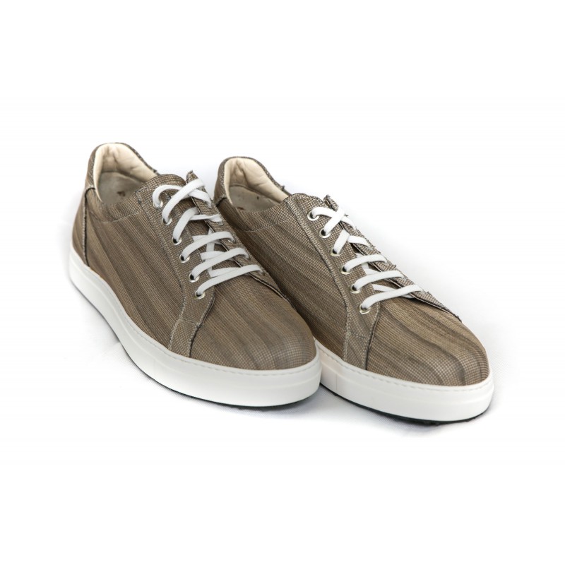 Sneakers uomo bassa in fibra di legno